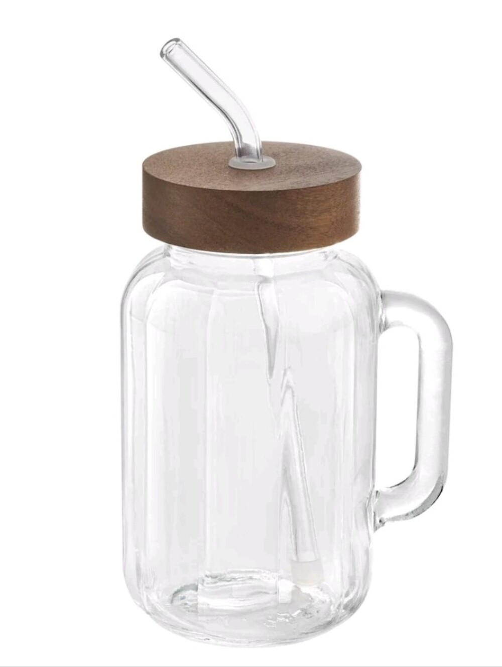 ❤️ New 4 Pack The Pioneer Woman Colette Glass 32oz Mug with Wood-Tone Lid  Straw